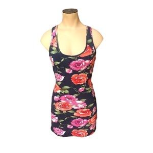 Chesley Blue Floral Bodycon Mini Sleeveless Dress Size M